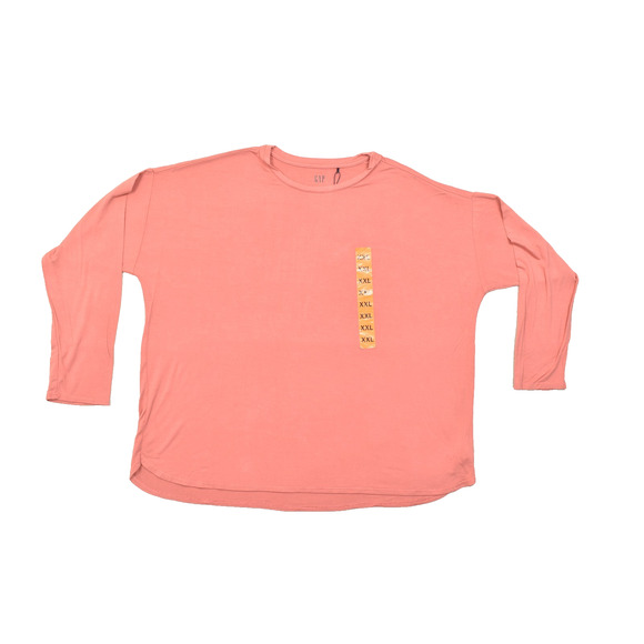 NEW Gap Long Sleeve T-Shirt Pink Women's Plus Size XXL Stretch Long Sleeve - Picture 1 of 8